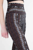Black & Brown Mini Paisley Print Bell Bottoms