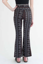 Black & Brown Mini Paisley Print Bell Bottoms