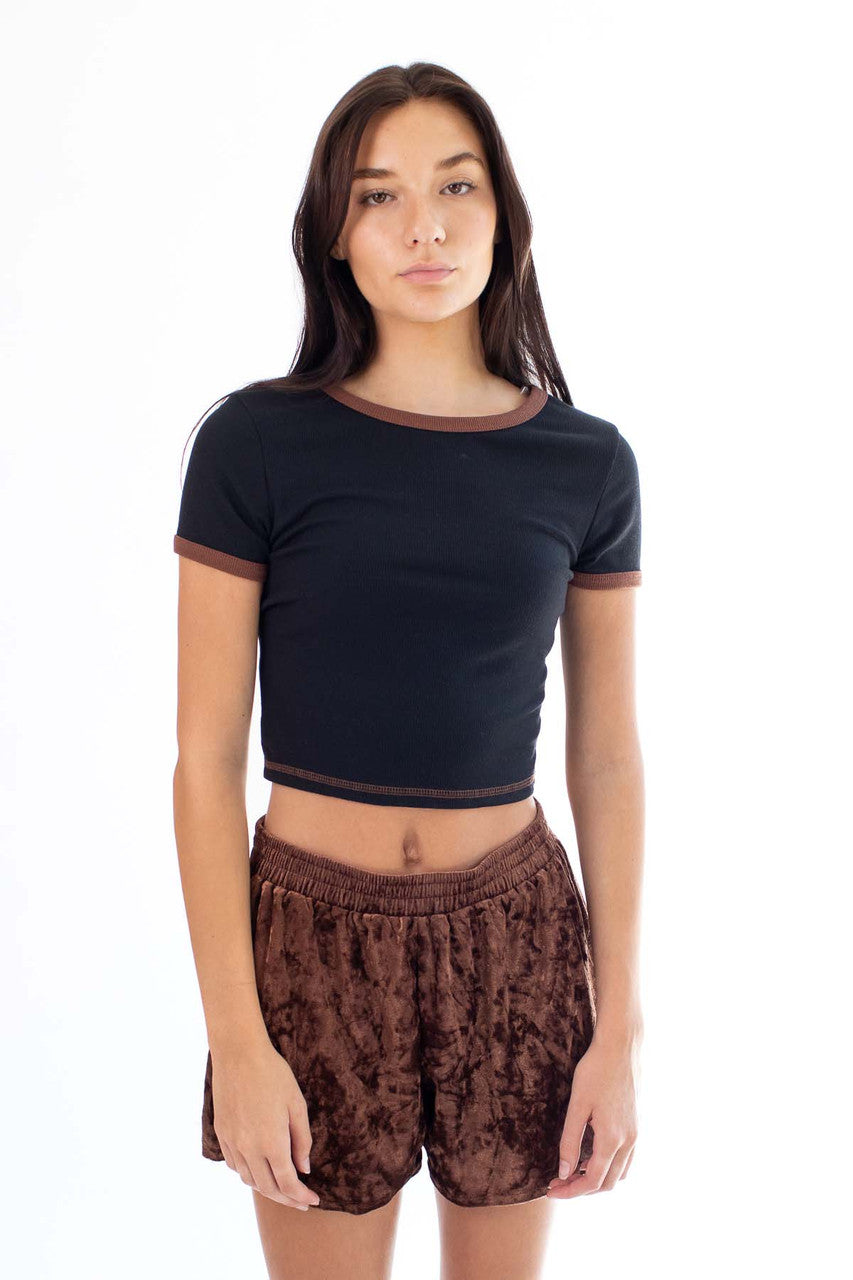 Black & Brown Ringer Tee