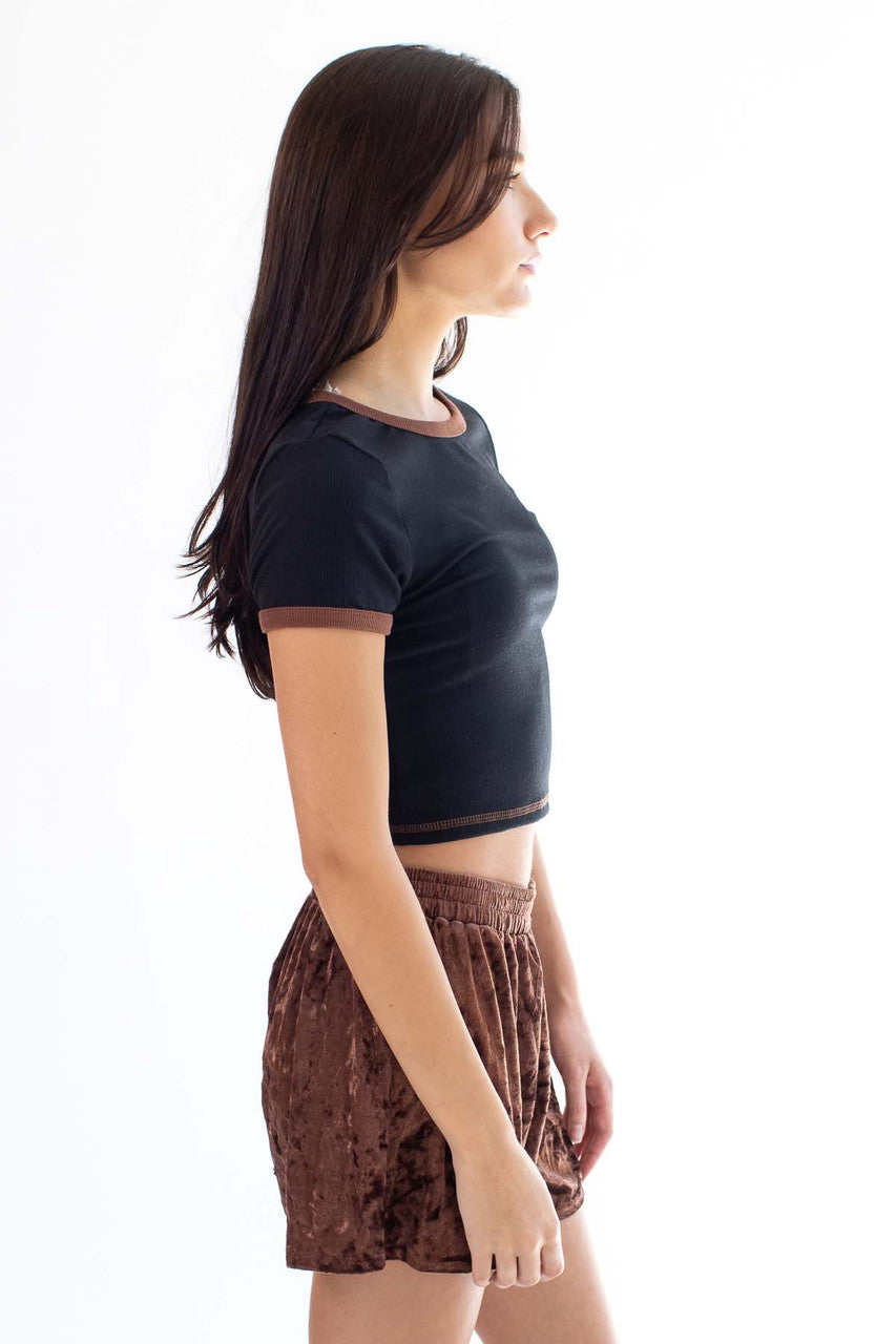 Black & Brown Ringer Tee