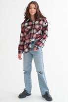 Black & Pink Plaid Oversized Shacket