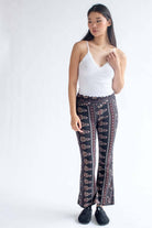 Black & Rust Floral High Waisted Bell Bottoms