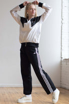 Black & White 3 Stripe Adidas Track Pants
