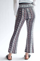 Burgundy Mini Paisley Print Bell Bottoms
