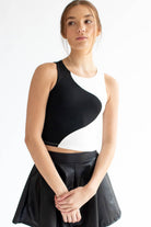 Black & White Wave Cropped Tank