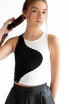 Black & White Wave Cropped Tank