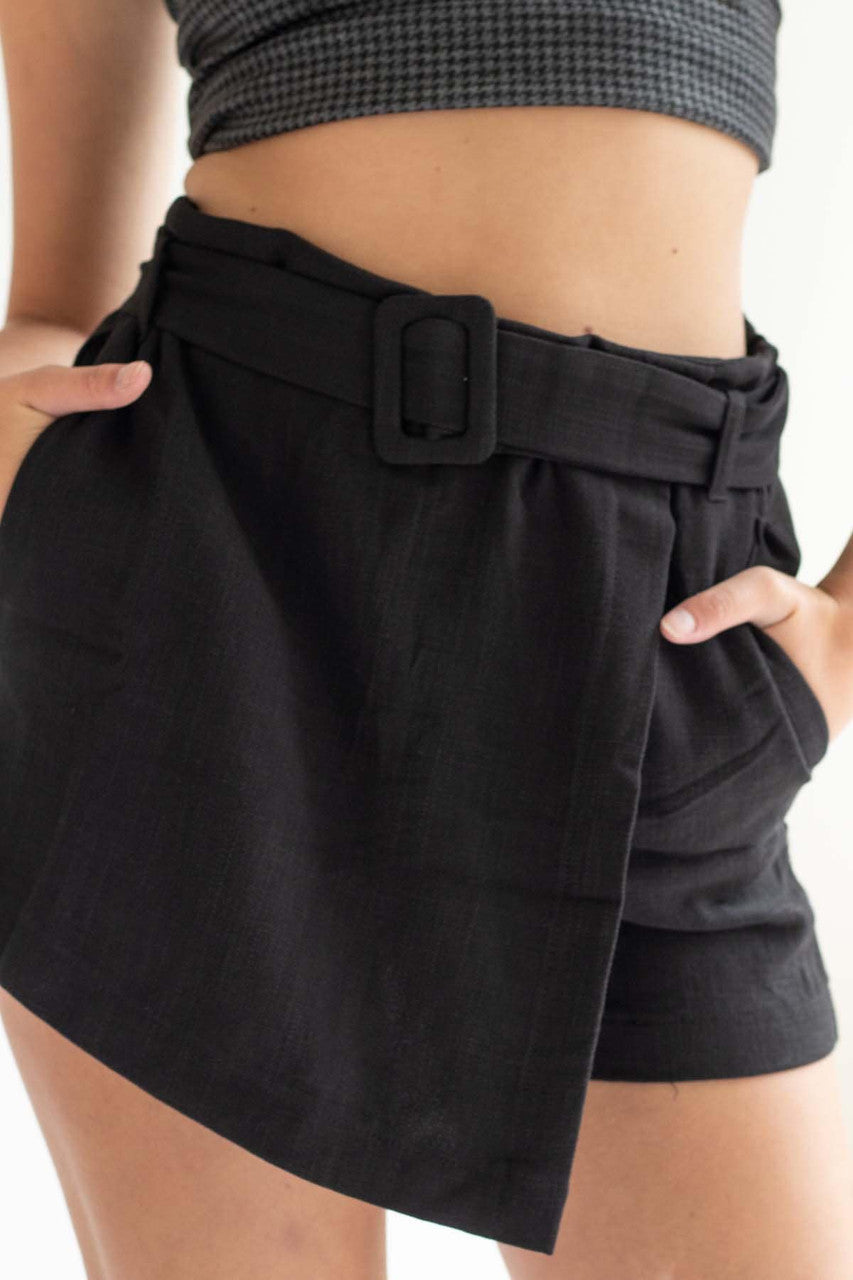 Black Belted Skort