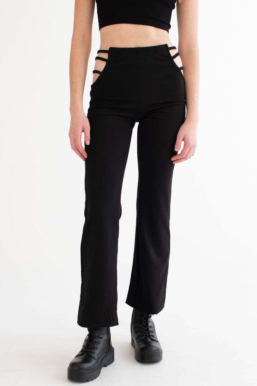 Black Cage Hip Bell Bottoms