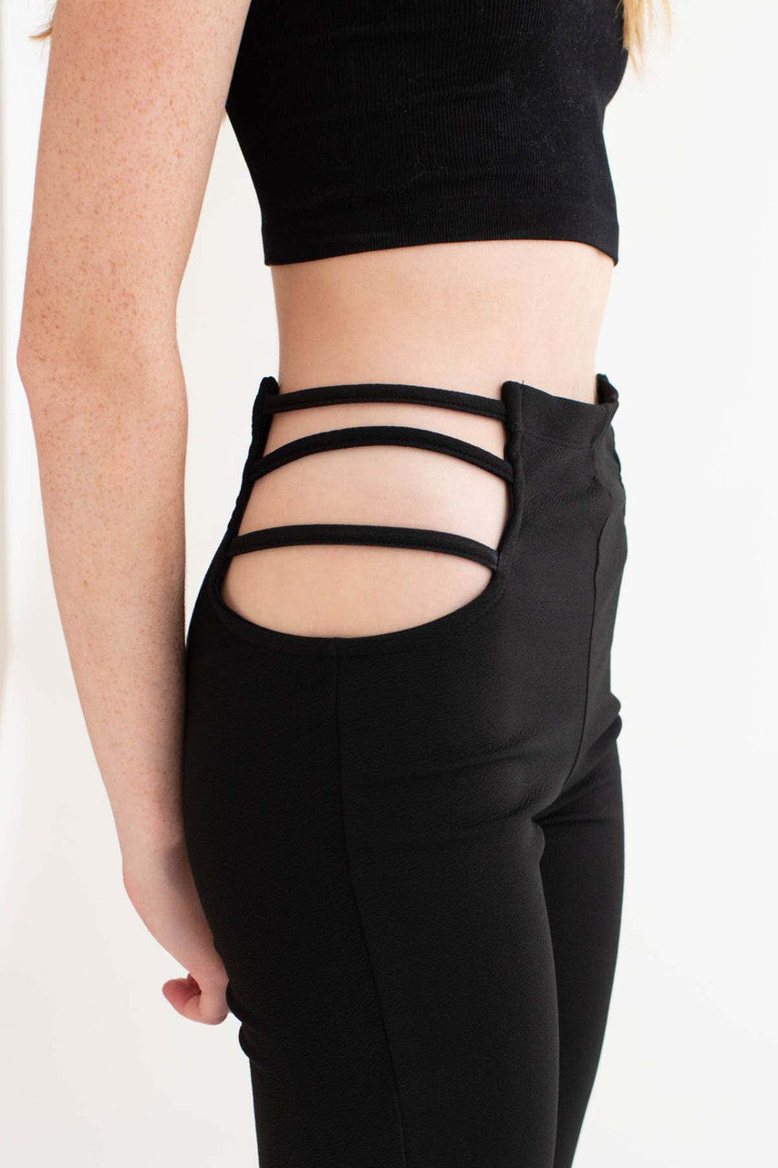 Black Cage Hip Bell Bottoms
