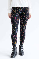 Black Candy Canes High Waisted Leggings