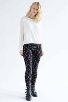 Black Candy Canes High Waisted Leggings