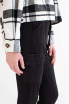 Black Cargo Pocket Joggers 1