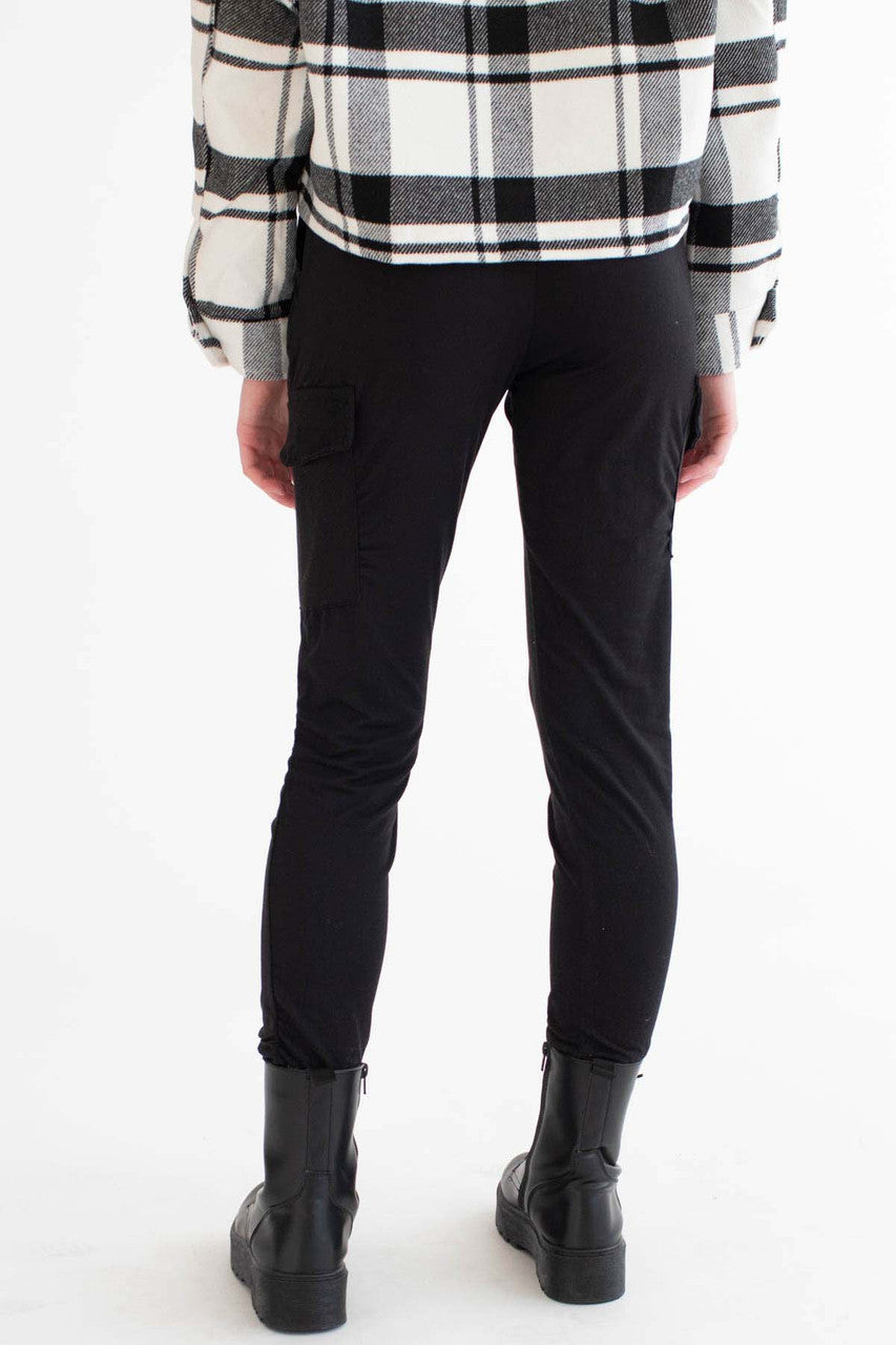 Black Cargo Pocket Joggers 1