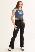 Black Center Ruched Bell Bottoms