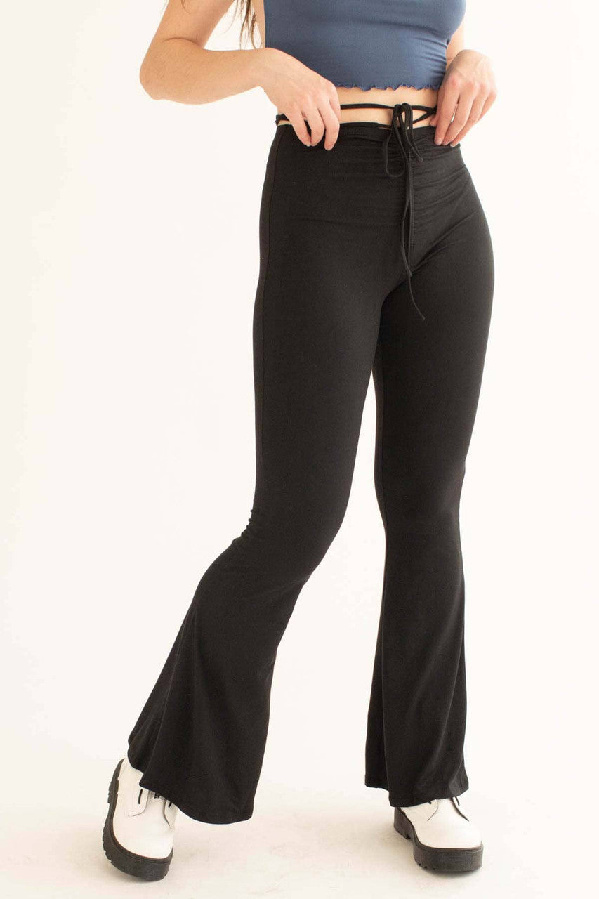 Black Center Ruched Bell Bottoms