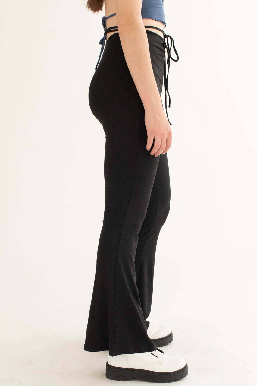 Black Center Ruched Bell Bottoms