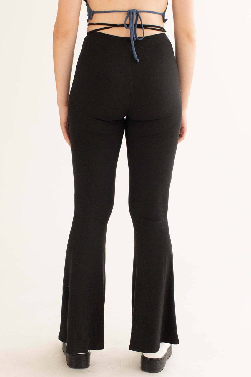 Black Center Ruched Bell Bottoms