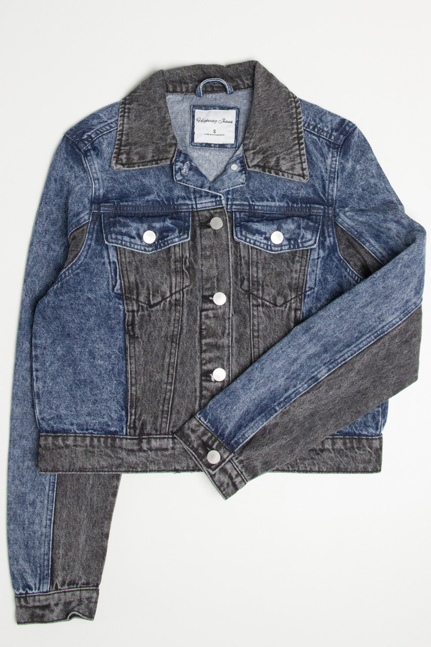 Black Color Blocked Denim Jacket – Ragstock