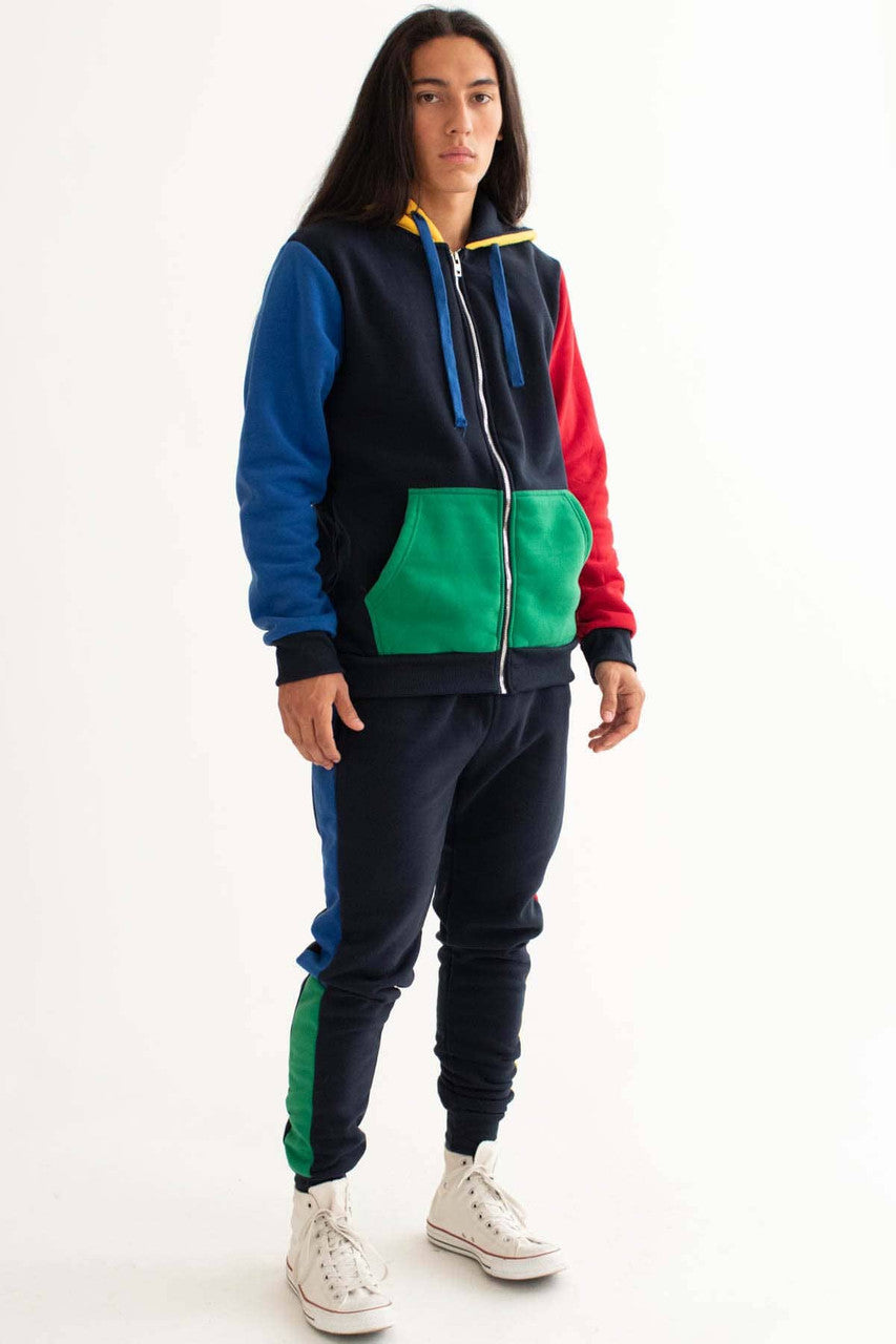 Black Primary Color Blocked Joggers