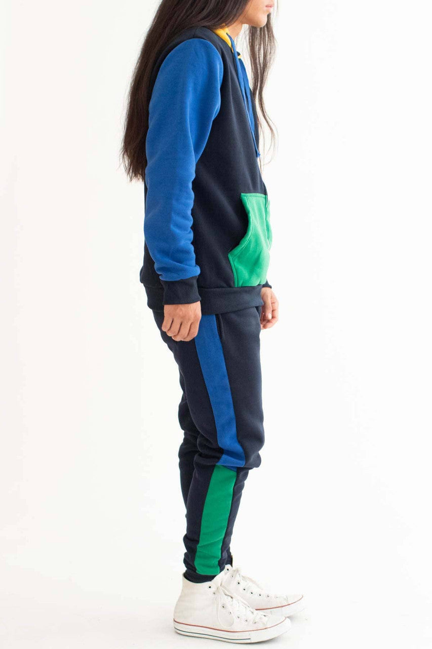 Black Primary Color Blocked Joggers