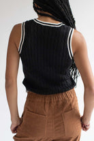 Black Contrast Trim Sweater Vest