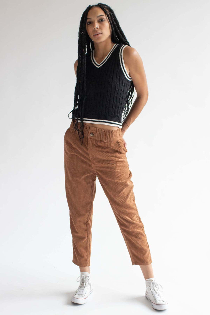 Black Contrast Trim Sweater Vest