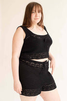 Black Crochet Shorts (Extended Sizes)