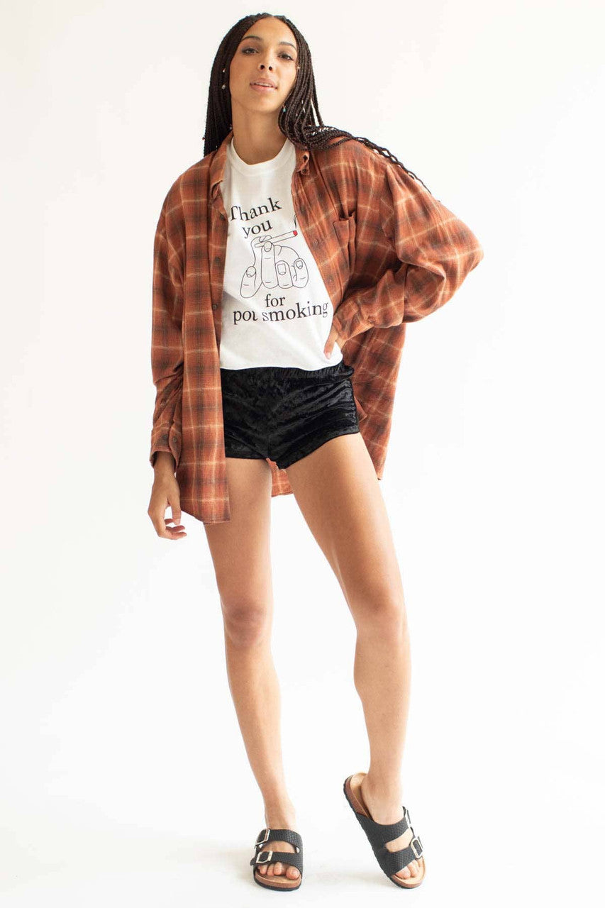 Black Crushed Velvet Dolphin Shorts