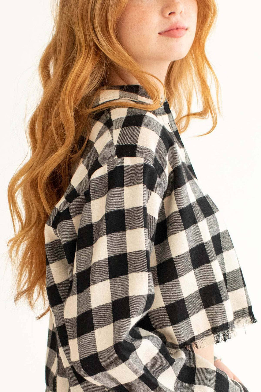 Black Cut Off Flannel