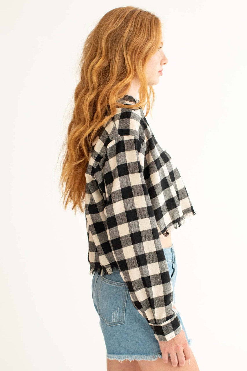 Black Cut Off Flannel