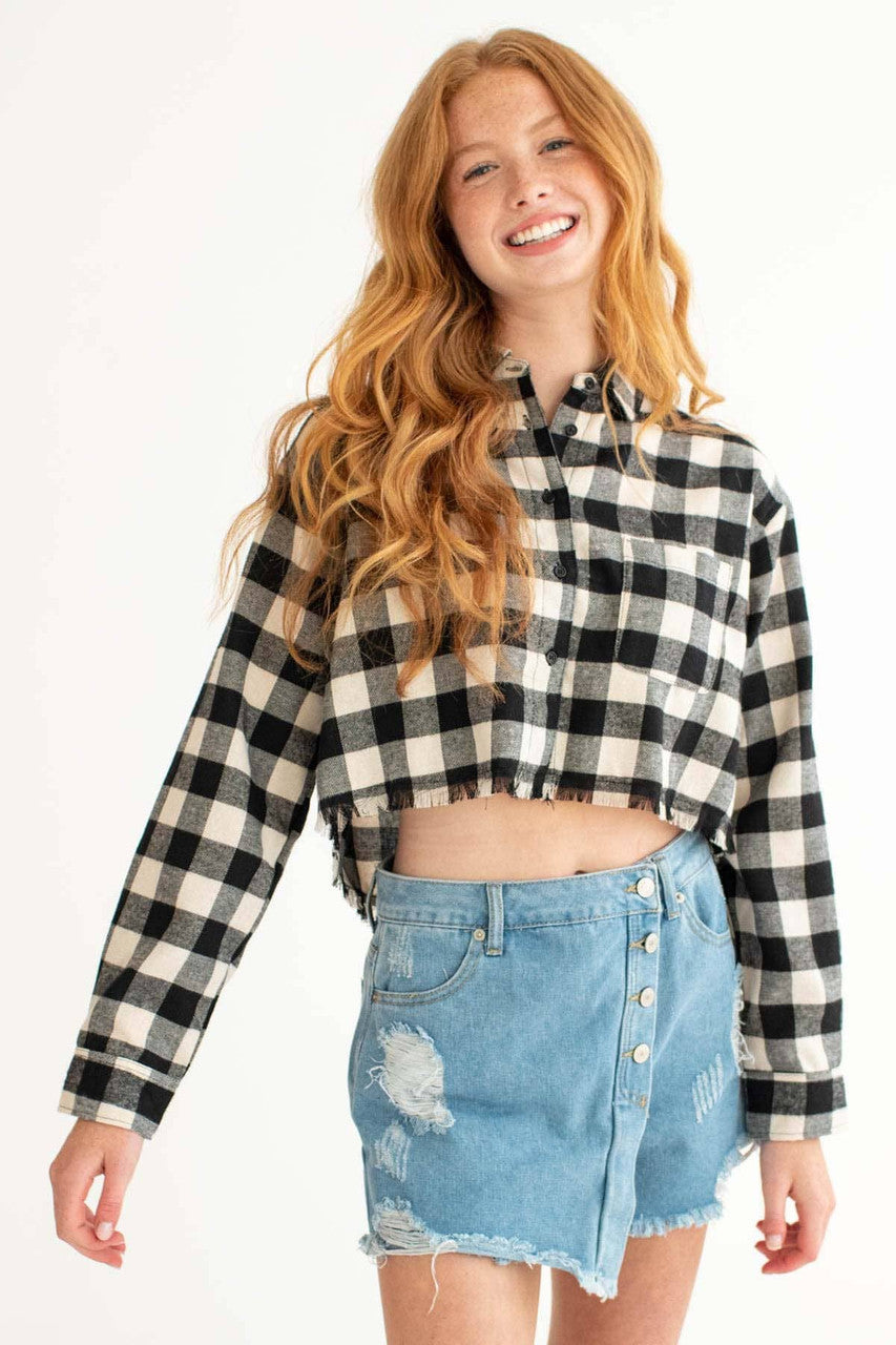 Black Cut Off Flannel