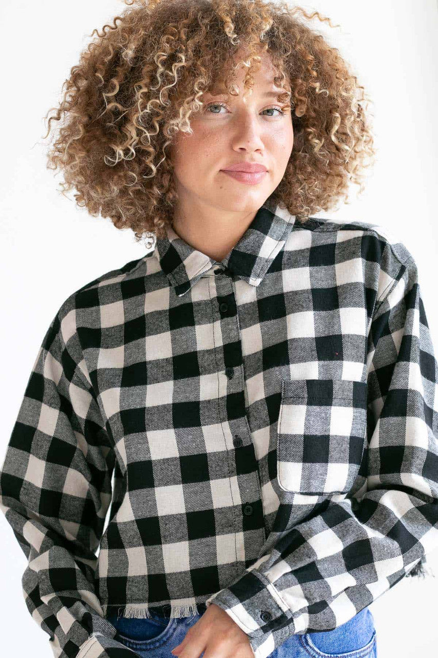 Black Cut Off Flannel