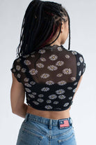 Black Daisy Mesh Tee