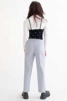 Black Daisy Print Seamless Cropped Cami