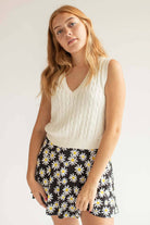 Black Daisy Skater Skirt 1