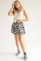 Black Daisy Skater Skirt 1