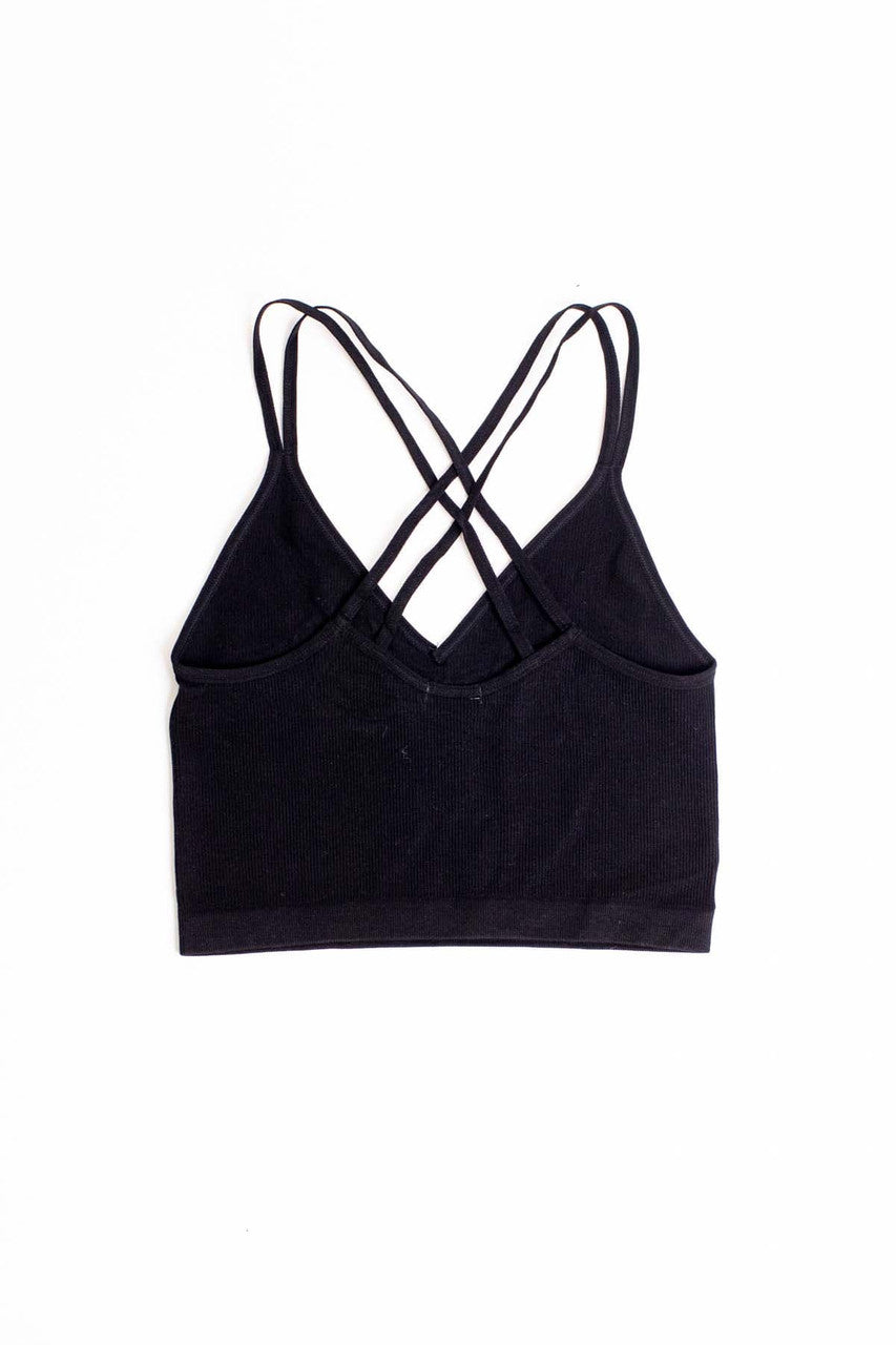 Black Double Strap Seamless Cami