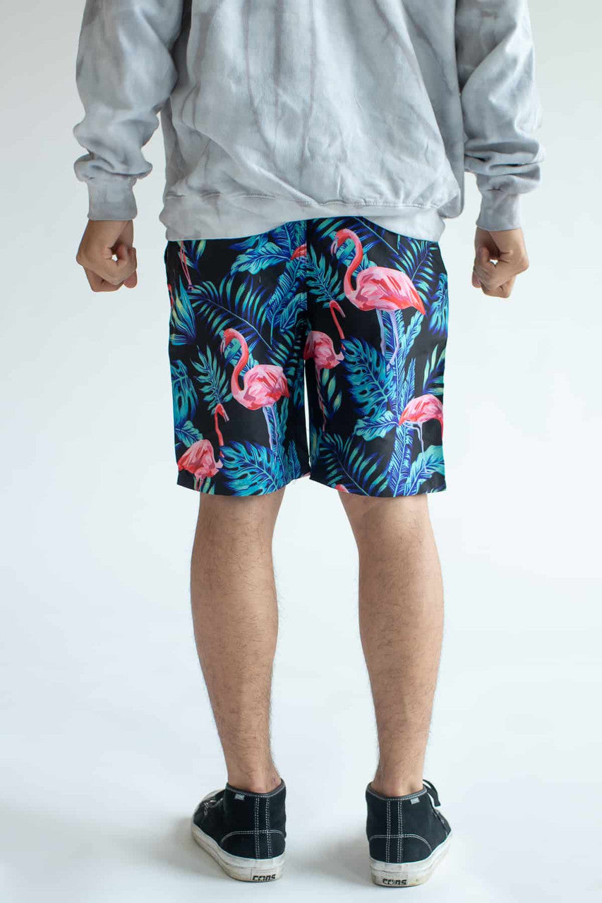 Black Flamingo Palm Swim Shorts