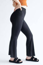 Black Wide Waistband Bell Bottoms