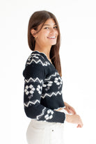 Black Floral Cardigan
