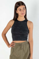 Black Floral Seamless Jacquard Tank