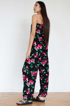Black Floral Strapless Jumpsuit