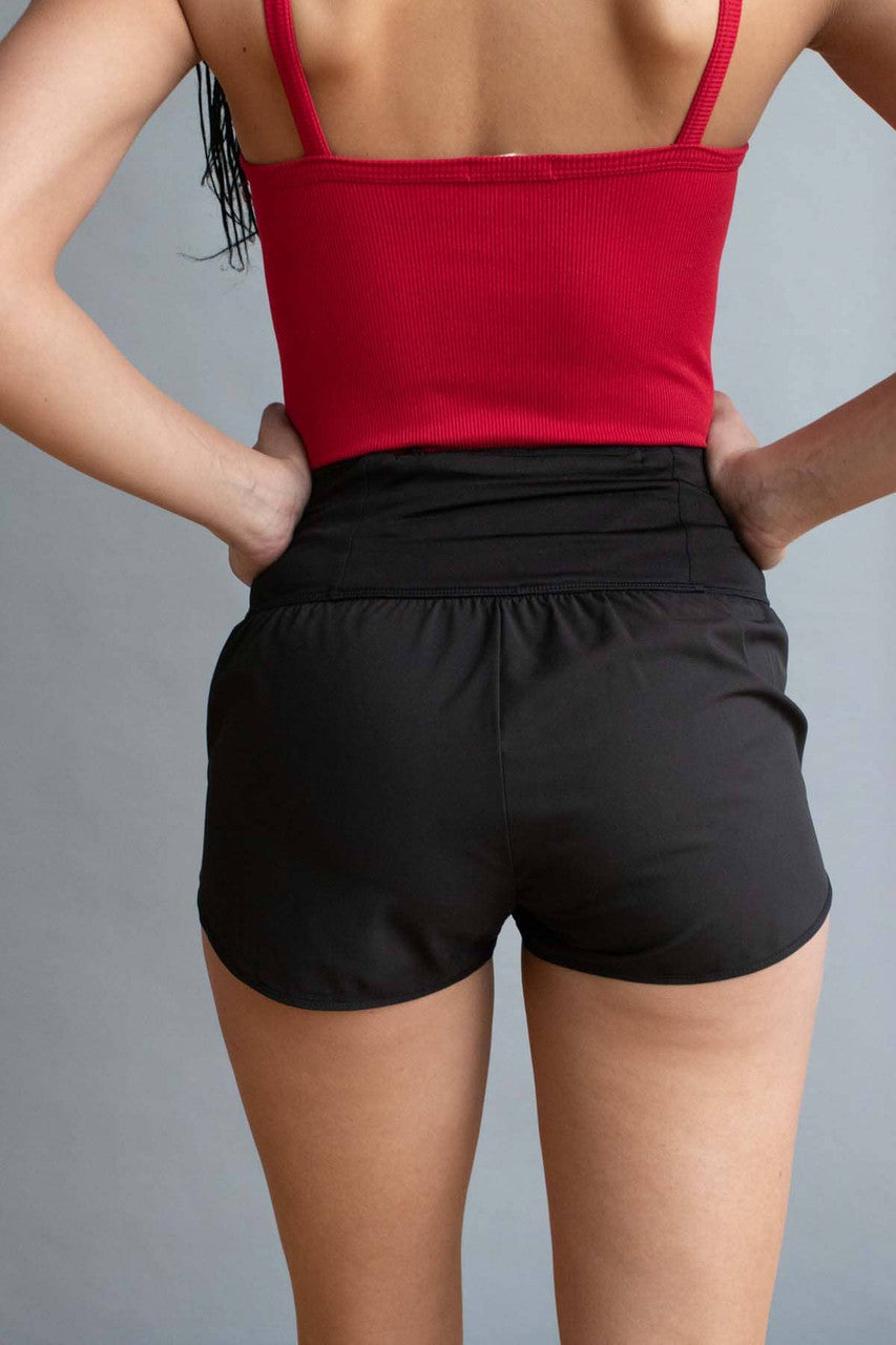 Black High Rise Speed Shorts