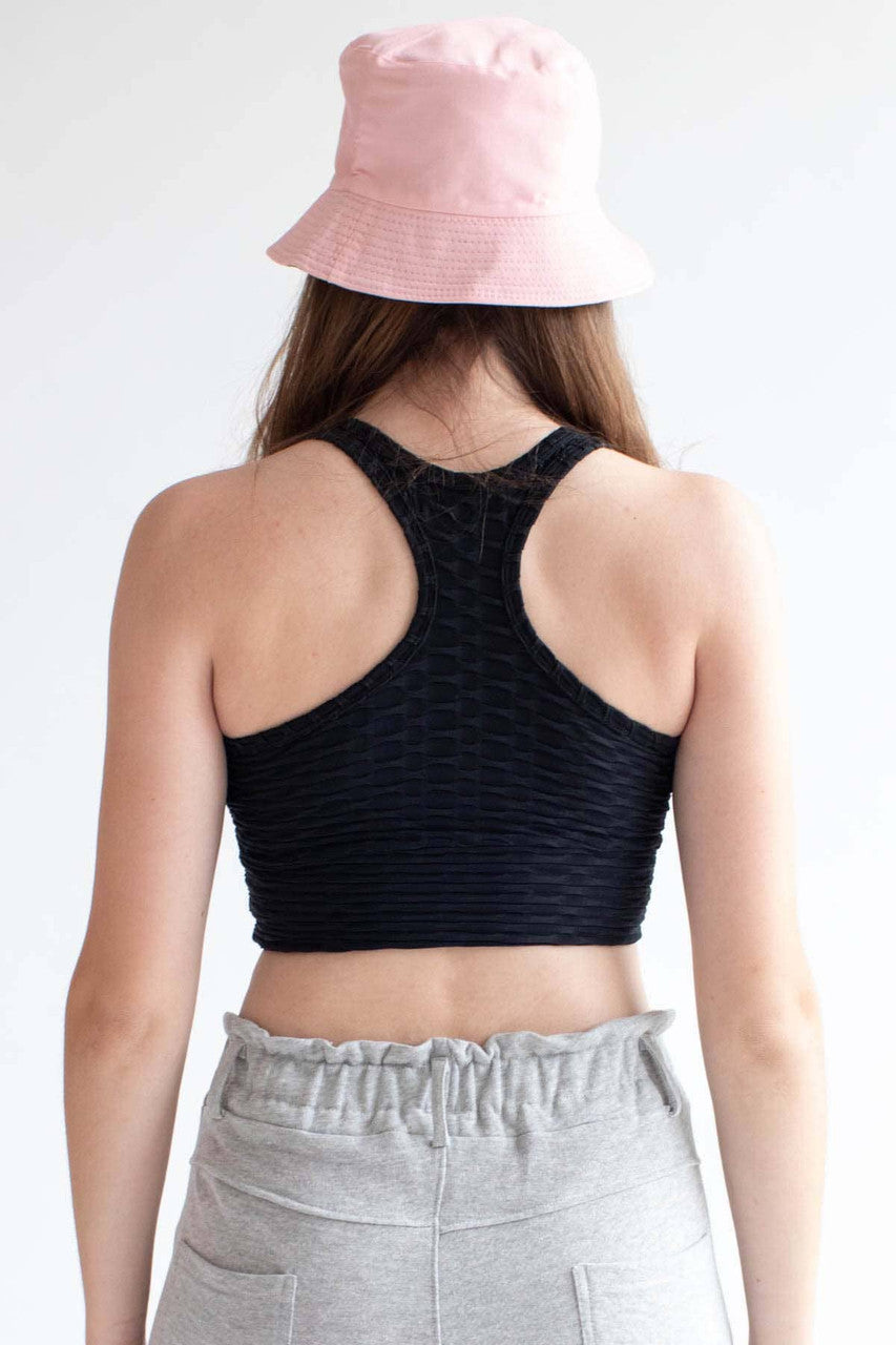 Black Honeycomb Sports Bra