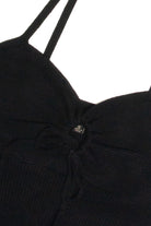Black Knit Hanky Hem Cami