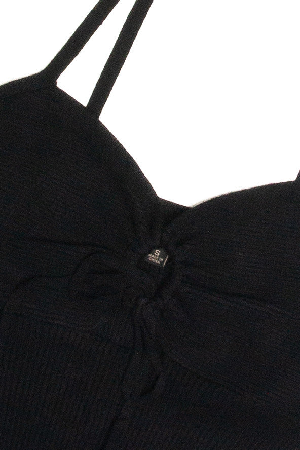 Black Knit Hanky Hem Cami