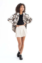 Black Knit Slub Rib Tee