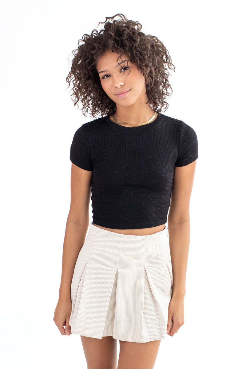 Slub Rib Black Knit Slub Rib Tee – Ragstock