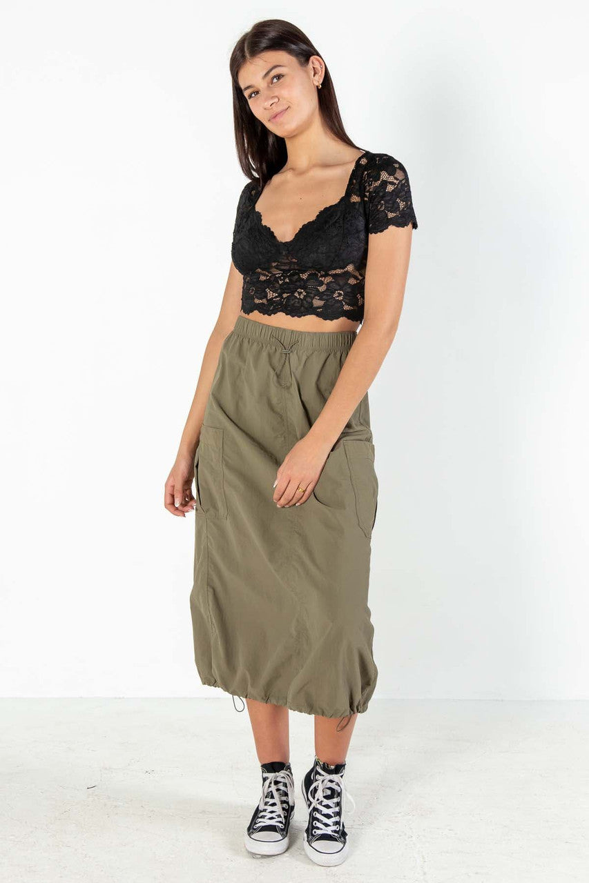 Black Lace Cup Lined Top