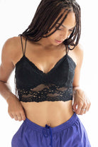 Black Lace Triangle Strap Bralette